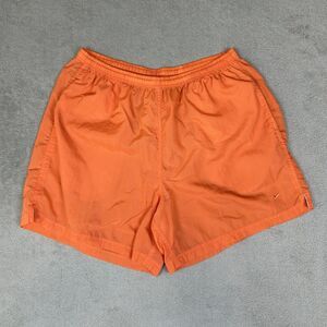 Vintage Y2K Nike Shorts Adult Large Orange Retro Running Basketball Baggy 5 In